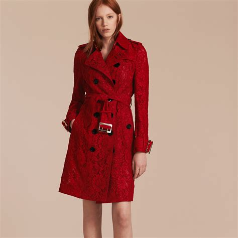 burberry red lace trench coat|vintage red burberry trench coat.